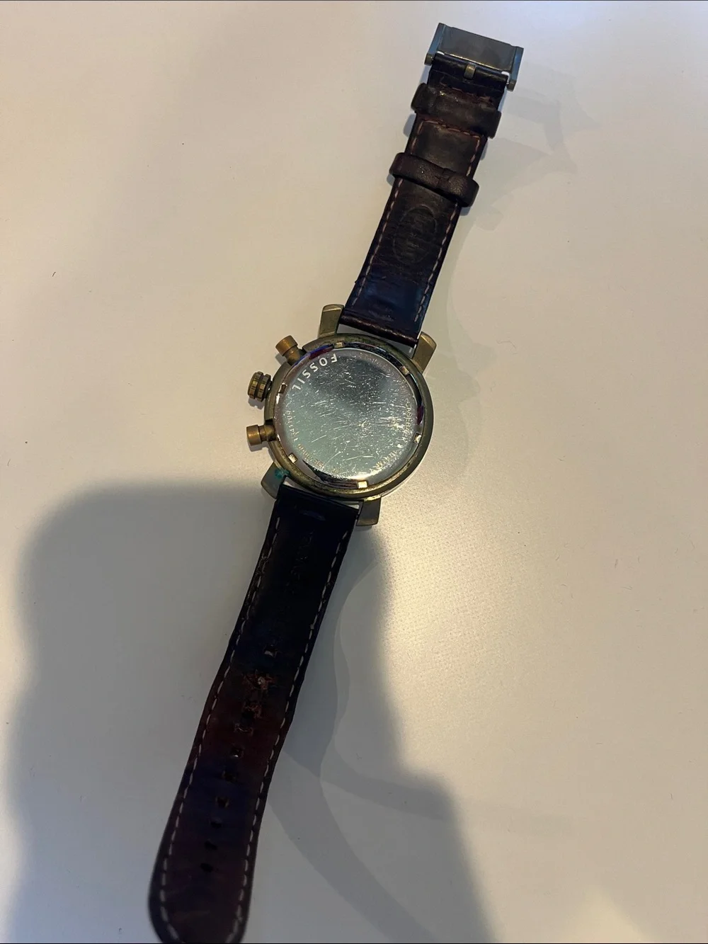Chronograph Leather Strap Watch - Brown